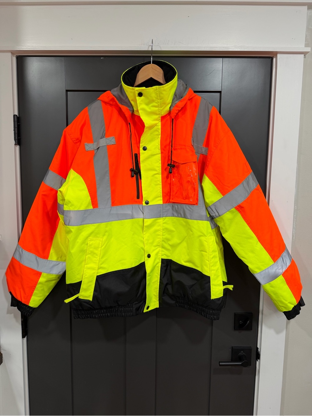 Men's High-Visibility Jacket in Neon Yellow & Orange- video in listing